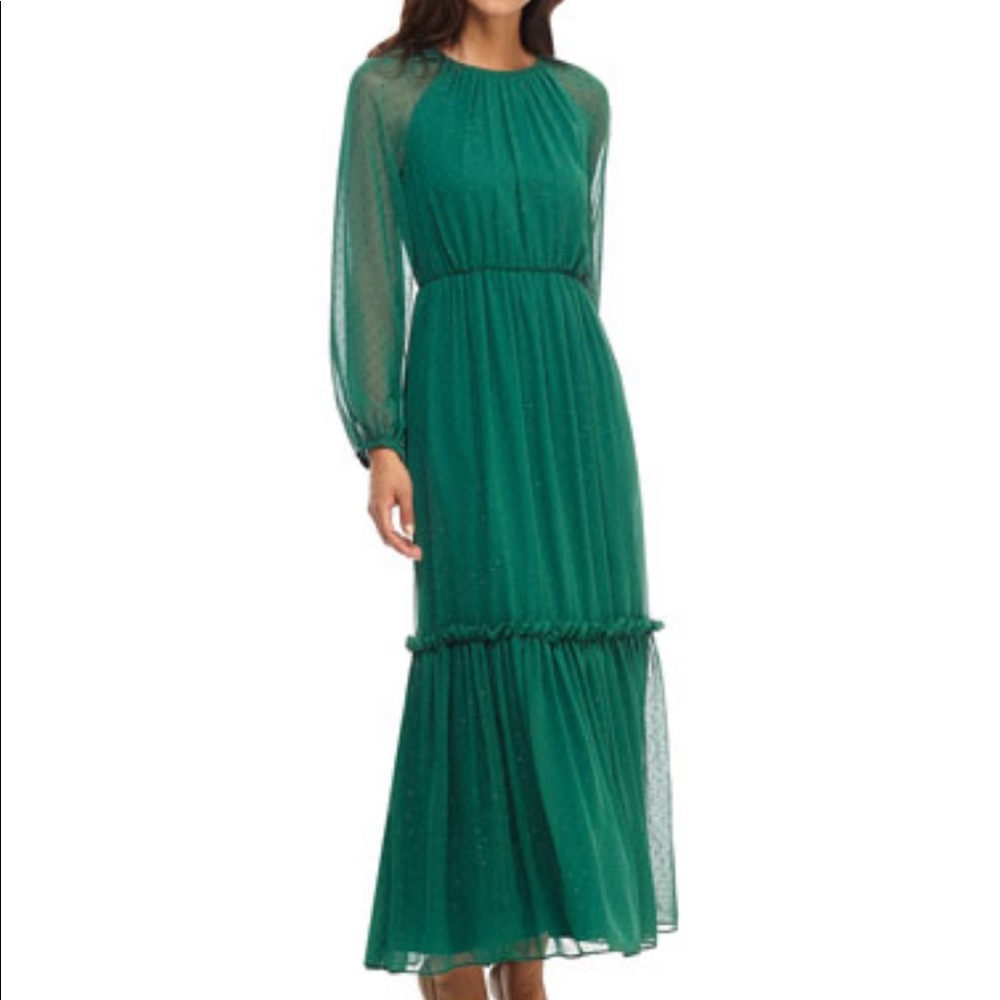 Gal meets glam Jewel Clip Chiffon Tiered Maxi Dress size 10